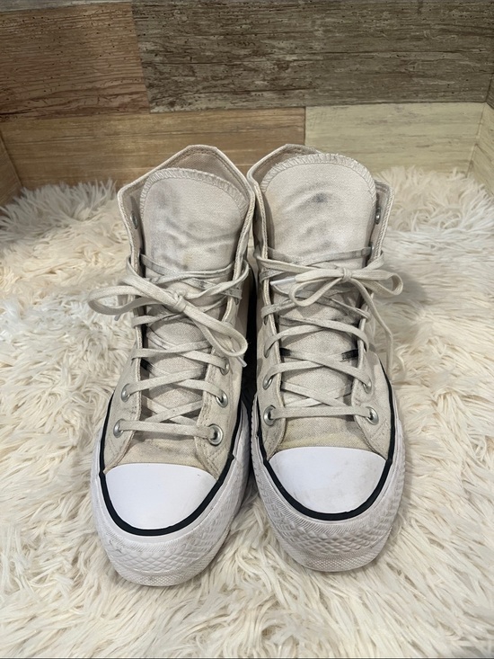 Converse All Stars Shoes - Converse All Star white platform canvas high top - size 7.5 womens